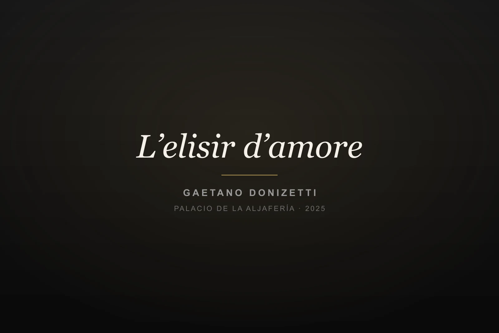 L'elisir d'amore — Alberto Frías